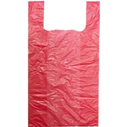 Пакет-майка ПНД, цвет красный, 24х44 см